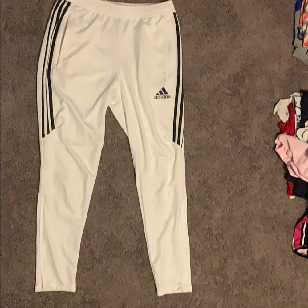 Men’s adidas white joggers